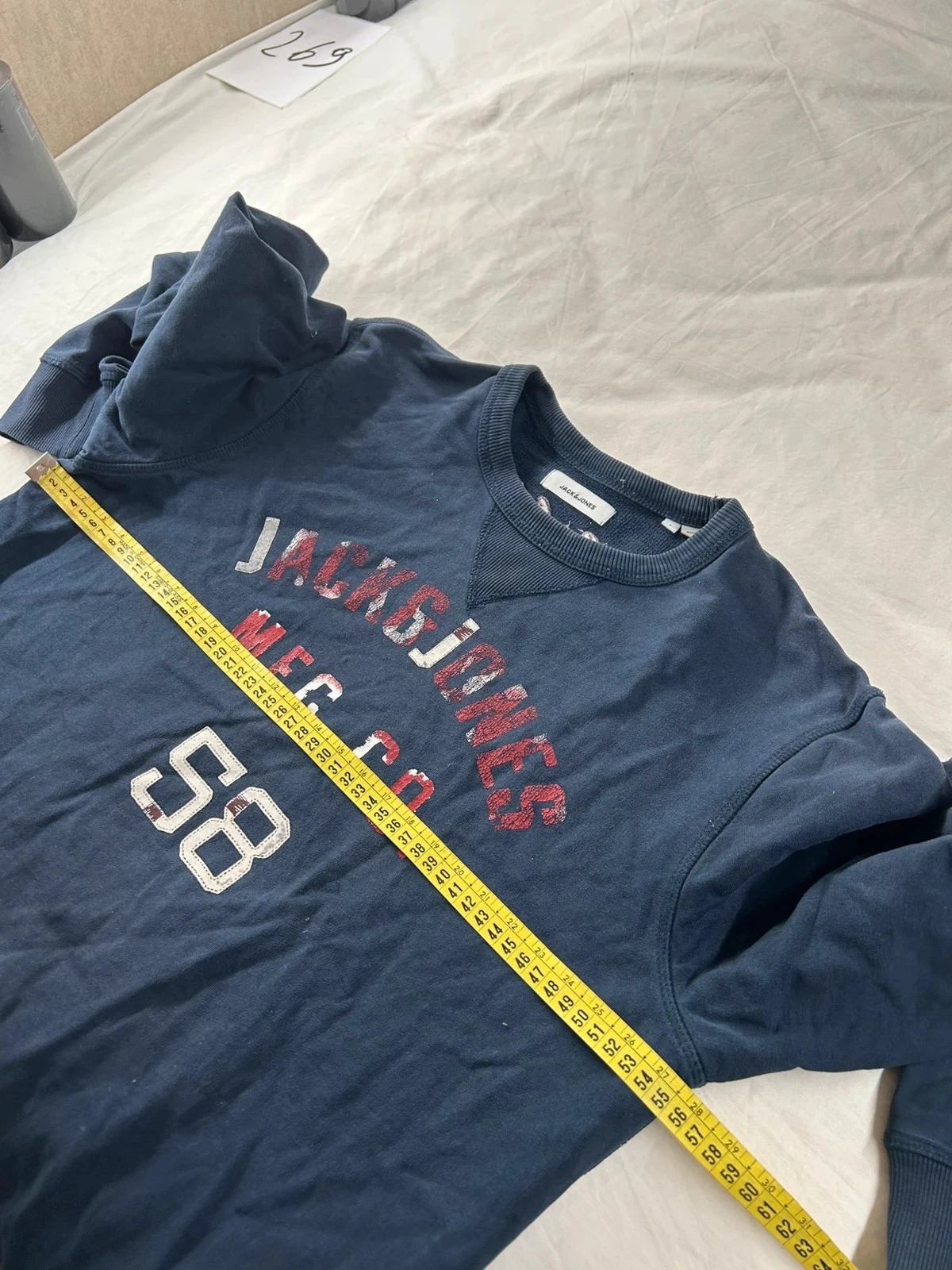Blauw marine jack & jones colbert met ronde hals, maat L – photo 10